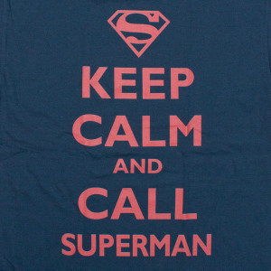 Superman Keep Calm And Call Tee Blue picture