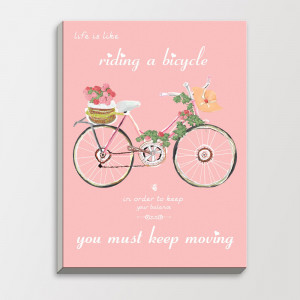 ... -Bike-Pink-Vintage-Retro-Rose-Poster-Wall-Art-Quotes-Wood-Framed.jpg