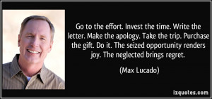 Go to the effort. Invest the time. Write the letter. Make the apology ...