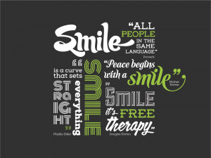 quotes wall typographic collage of smile quotes designed for a dental ...