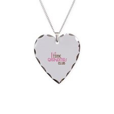 1st Time Grandmas Club (Pink) Necklace Heart Charm for