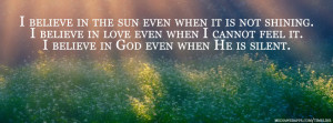 Believe in God quote timeline cover