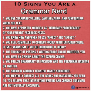 Funny Grammar Quotes 10 signs you are a grammar