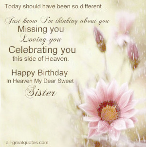 ... Heaven Card For Sister Happy Birthday In Heaven My Dear Sweet Sister