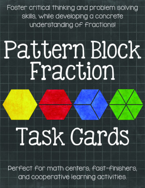 Pattern block fraction task cards. Go beyond worksheets, procedures ...