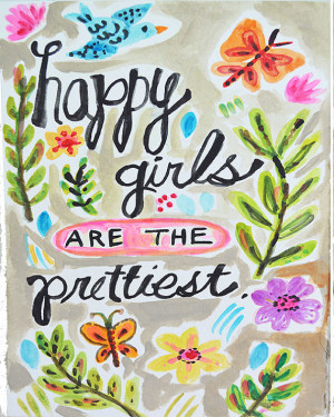 Bohemian Quote Happy Girls Art Print - 8.5 x 11 by Karen Fields