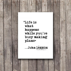 John Lennon quote Hipster Typography art Inspirational quote Life ...