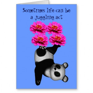 Life A Juggling Act Panda Bear Inspirational Card