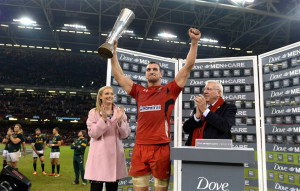 Warburton of Wales celebrates with the Prince William cup Huw Evans