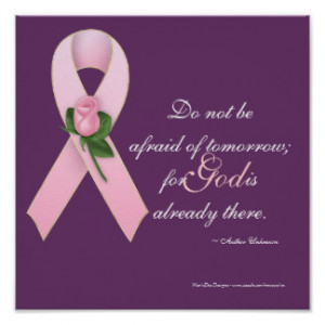 Breast Cancer Pink Ribbon w/Rose Custom Print