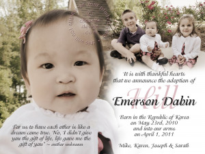 Sweet Emerson joins her forever family! In this adoption announcement ...