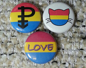 Pansexual Flag Pride Buttons - Set of 3 ...