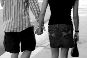 Girlfriend And Boyfriend Holding Hands