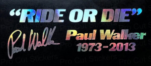 Paul Walker Ride or Die Memorial Tribute Custom Silver Hologram Chrome ...