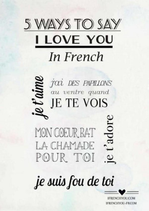 ways to say I love You in French