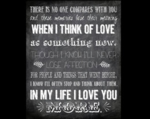 In My Life Lyrics Quote by The Beat les Typography Printable - Custom ...