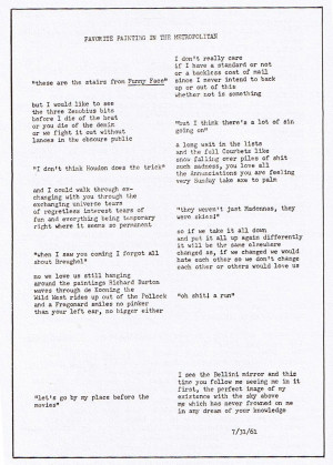 Frank O’Hara’s Manuscript of “Favorite Painting in the ...