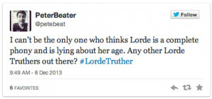 Lorde Singer Quotes Singer in recent weeks.