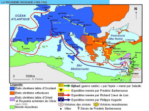 Map of the Third Crusade