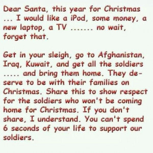 God bless all the soldiers and their families... We are all missing ...