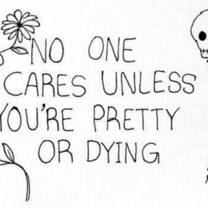 noonecares ugly quote depression depressed scars cuts blood hurt ...