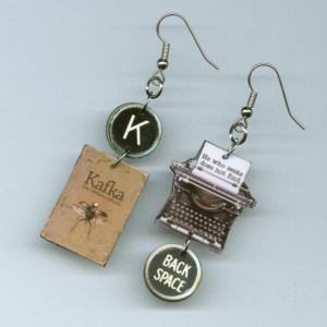 The Metamorphosis Book Cover Earrings Franz KAFKA Vintage Typewriter ...