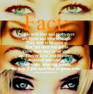 Quotes About Green Eyes Blue and green eyes:)
