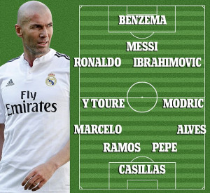 Dream Team Versi Zidane (c) Daily Mail