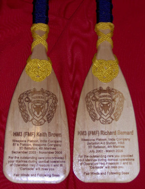 ... be put on oars, dedicated the the UnitedStates Navy (Anchors Away