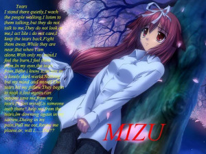 lonely and sad anime girl with quote Image
