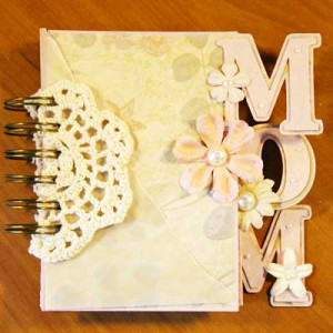 mothers day mini album front cover - bound and closed