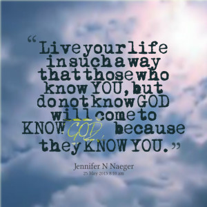 ... you, but do not know god~ will come to know god, because they know you