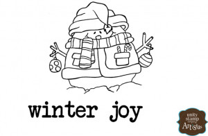 ... Itty Bitty Collection - Unmounted Rubber Stamp - Roly Poly Winter Joy