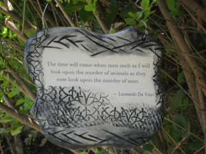Leonardo Da Vinci Animal Quote Ceramic Plaque - Graphite
