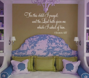 This Child Bible Verse Wall Decal - Newborn Wall Decal Quote - Baby ...