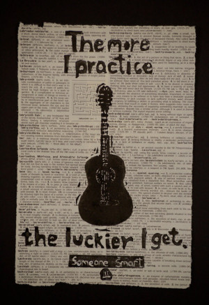 Print. Words. Practice...quote & guitar block print by Jesse Larsen ...