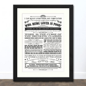 Oscar Wilde Quotes Typographic Print | Available Framed or Unframed