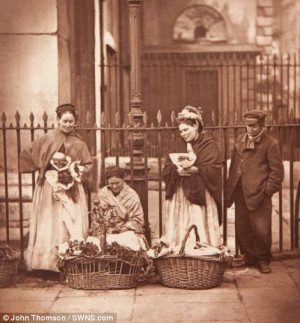 Street sellers: Covent Garden flower women (left) are some of the ...