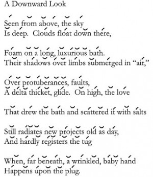 Poem - A Downward Look Seen from above, the sky Is deep. Clouds float ...