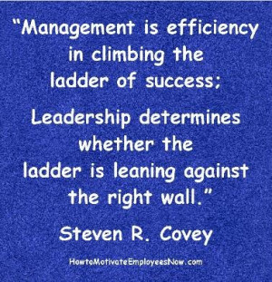 Management Quotation by Steven R. Covey. Great analogy comparing ...