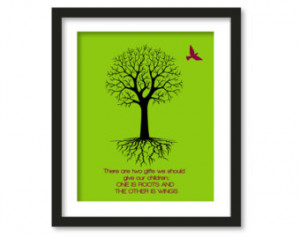 Roots and Wings - Inspirational Quo te - Nursery Wall Art - Kids Room ...