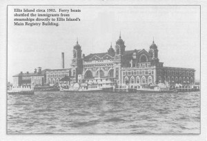 Ellis Island circa 1905. Ferry boats shuttled the immigrants from ...