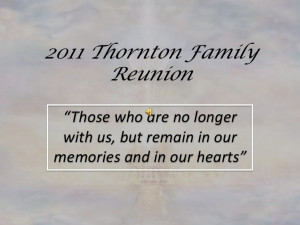Memorial Tribute - 10th Thornton Family Reunion