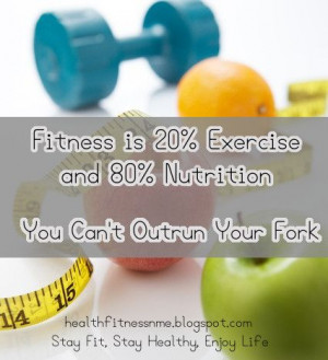 ... 80% Nutrition. You Can't Outrun Your Fork #quote #fitnessmotivation