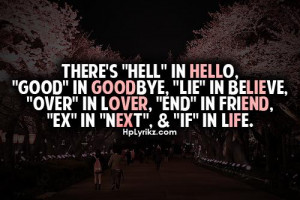 ... lie in believe, over in lover, end in friend, ex in next, and if in