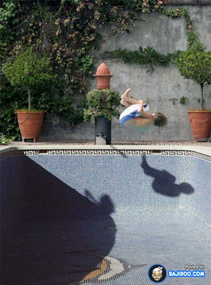 Funny Boy Jumping into Empty Swimming Pool Funny Men Pictures