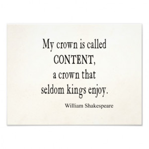 Crown Content Seldom Kings Enjoy Shakespeare Quote Photo