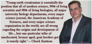 creationism is essentially the position that all of modern science ...