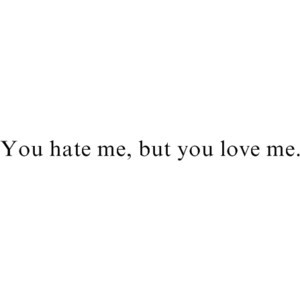 you hate me, but you love me quote.