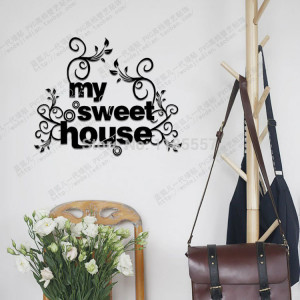 Home decorations acrylic 3D wall sticker quotes family sweet house ...